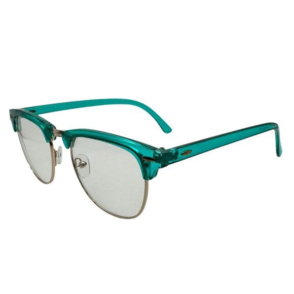 6039 | Green Clear Lens Browline Glasses - Picture 3 of 5